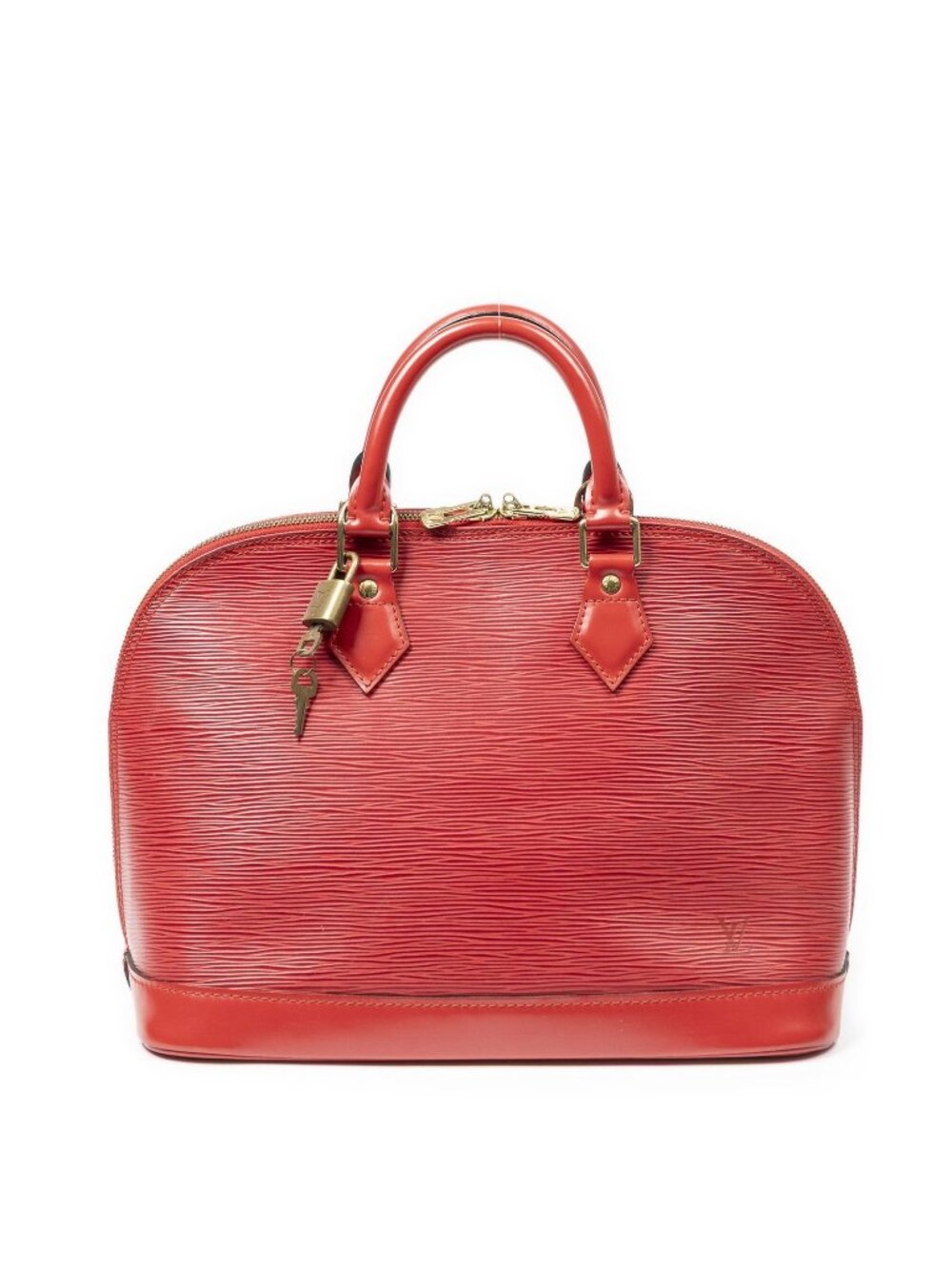 Louis Vuitton Alma Red Epi Handbag